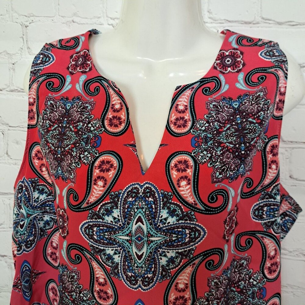 Verse Paisley Print Tank Blouse Size Medium - Picture 2 of 8